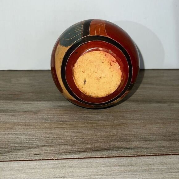 Vintage Terra Cotta Costa Rica Etched Pottery Vase Ceramic Hand Made Red Clay - Picture 6 of 8